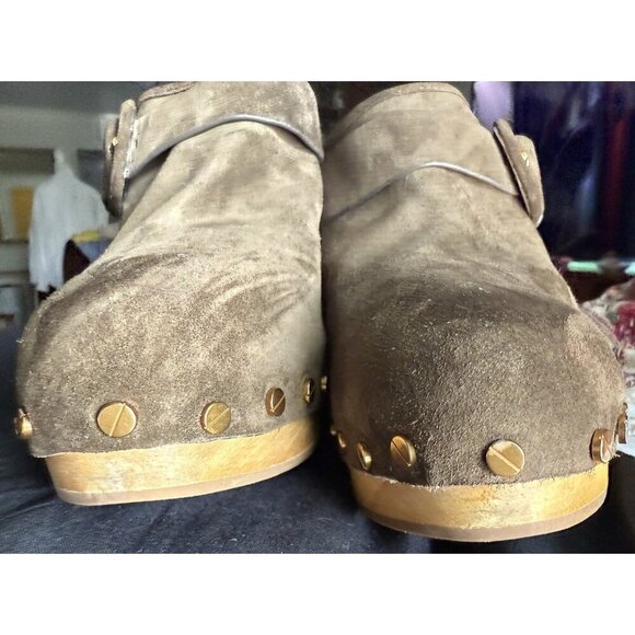 Veronica Beard Women’s 10  Brown Suede Clogs Designer Chic - Picture 3 of 11